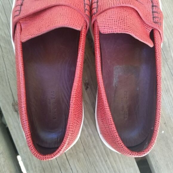 Rag & Bone Colby Red Leather Penny Loafer Sneaker - Picture 6 of 9